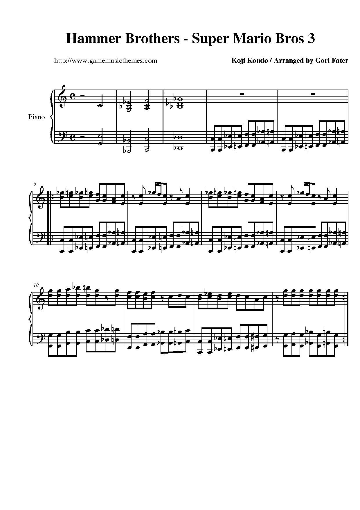 virtual piano sheet music mario