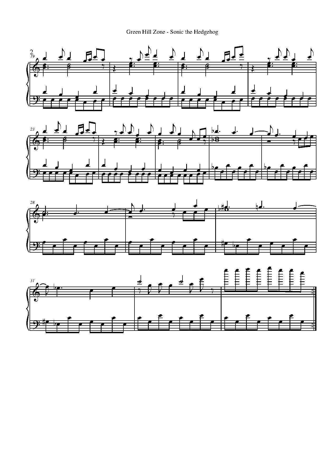 Green Hill Zone Sheet music for Piano (Solo)